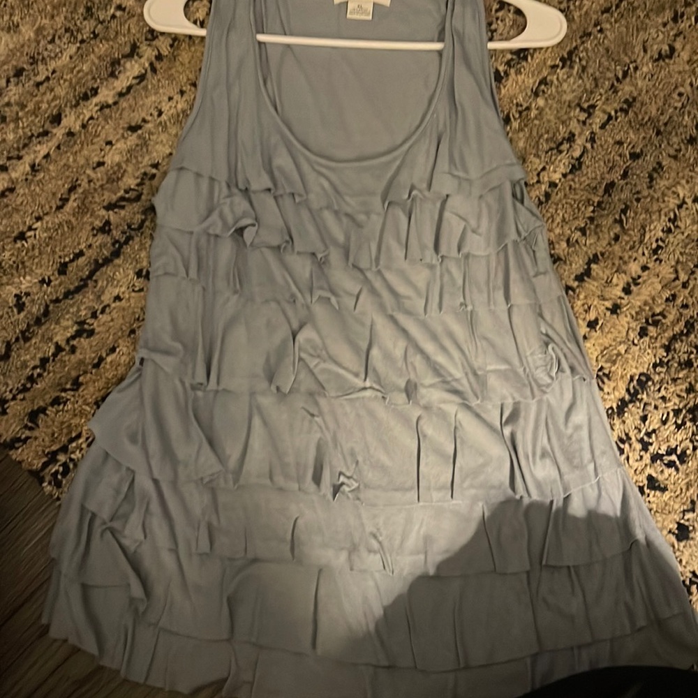 Fun Blue tank with ruffled front